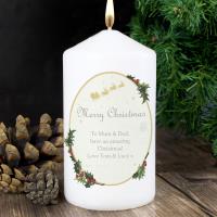 Personalised Traditional Christmas Pillar Candle Extra Image 2 Preview
